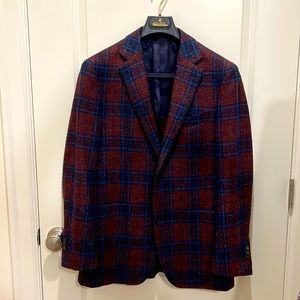 SuitSupply Red and Blue Plaid Blazer / Jacket Size 40R